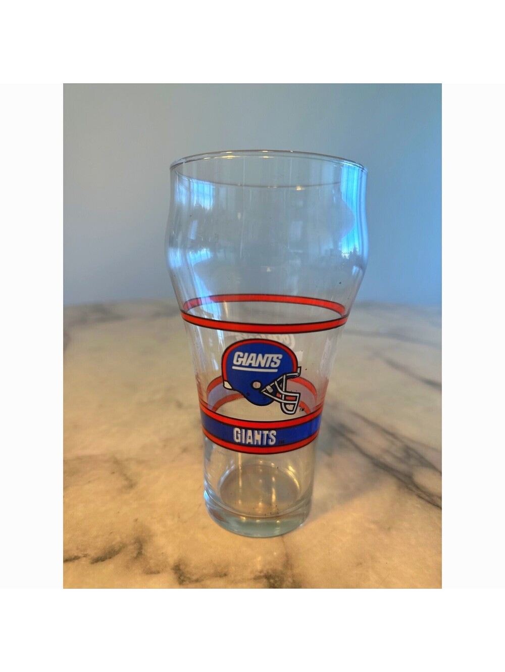VINTAGE 1992 Collab Official NYG New York Giants Coca Cola Glass Retro Cup NFL
